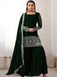 2DESIGNER GEORGETTE EMBROIDERY SEQUENCE WORK TOP SHARARA WITH DUPATTA FESTIVE WEAR WHOLESALE PRICE ETHNIC GARMENT (6)
