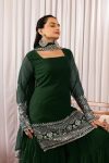 2DESIGNER GEORGETTE EMBROIDERY SEQUENCE WORK TOP SHARARA WITH DUPATTA FESTIVE WEAR WHOLESALE PRICE ETHNIC GARMENT (6)