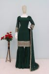 2DESIGNER GEORGETTE EMBROIDERY SEQUENCE WORK TOP SHARARA WITH DUPATTA FESTIVE WEAR WHOLESALE PRICE ETHNIC GARMENT (6)