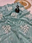 2DESIGNER JIMMY CHOO DUAL SEQUENCE WITH DOUBLE SCALPING BORDER WORK SAREE WITH UNSTITCHED BLOUSE PARTY WEAR WHOLESALE PRICE ETHNIC GARMENT (8)