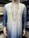 2FANCY COTTON SILK EMBROIDERY SEQUENCE WORK MEN’S KURTA PAYJAMA FESTITVE WEAR WHOLESALE PRICE ETHNIC GARMENT (7)