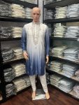 2FANCY COTTON SILK EMBROIDERY SEQUENCE WORK MEN’S KURTA PAYJAMA FESTITVE WEAR WHOLESALE PRICE ETHNIC GARMENT (7)