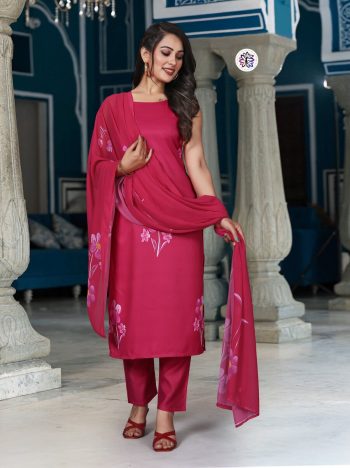 FANCY FRENCH CREPE PRINTED TOP BOTTOM WITH DUPATTA RANI