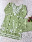 2FANCY PURE RAYON COTTON CHIKAKARI EMBROIDERY WORK KURTI PALAZZO SET OFFICE WERA WHOLESALE PRICE ETHNIC GARMENT (6)