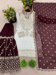 2FASHIONABLE GEORGETTE EMBROIDERY SEQUENCE WORK TOP SHARARA WITH DUPATTA FESTIVE WEAR WHOLESALE PRICE ETHNIC GARMENT (25)