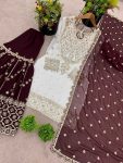 2FASHIONABLE GEORGETTE EMBROIDERY SEQUENCE WORK TOP SHARARA WITH DUPATTA FESTIVE WEAR WHOLESALE PRICE ETHNIC GARMENT (25)