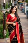 2LATEST LICHI SILK JACQUARD WORK SAREE WITH UNSTITCHED BLOUSE WHOLESALE PRICE ETHNIC GARMENT (3)
