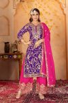 2MODERN FUAX GEORGETTE EMBROIDERY SEQUENCE WORK TOP PALAZZO WITH DUPATTA WEDDING WEAR WHOLESALE PRICE ETHNIC GARMENT (46)