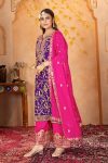 2MODERN FUAX GEORGETTE EMBROIDERY SEQUENCE WORK TOP PALAZZO WITH DUPATTA WEDDING WEAR WHOLESALE PRICE ETHNIC GARMENT (46)