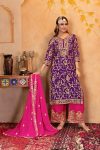 2MODERN FUAX GEORGETTE EMBROIDERY SEQUENCE WORK TOP PALAZZO WITH DUPATTA WEDDING WEAR WHOLESALE PRICE ETHNIC GARMENT (46)