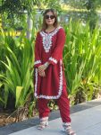 NEW ARRIVAL RAYON EMBROIDERY WORK TOP BOTTOM SET MAROON