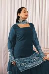 3DESIGNER GEORGETTE EMBROIDERY SEQUENCE WORK TOP SHARARA WITH DUPATTA FESTIVE WEAR WHOLESALE PRICE ETHNIC GARMENT (14)
