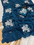 3DESIGNER JIMMY CHOO DUAL SEQUENCE WITH DOUBLE SCALPING BORDER WORK SAREE WITH UNSTITCHED BLOUSE PARTY WEAR WHOLESALE PRICE ETHNIC GARMENT (29)