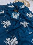 3DESIGNER JIMMY CHOO DUAL SEQUENCE WITH DOUBLE SCALPING BORDER WORK SAREE WITH UNSTITCHED BLOUSE PARTY WEAR WHOLESALE PRICE ETHNIC GARMENT (29)
