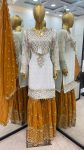 3FASHIONABLE GEORGETTE EMBROIDERY SEQUENCE WORK TOP SHARARA WITH DUPATTA FESTIVE WEAR WHOLESALE PRICE ETHNIC GARMENT (44)