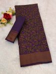 3MODERN SATIN SILK ZARI WEAVING WORK SAREE WITH UNSTITCHED BLOUSE CASUAL WEAR WHOLESALE PRICE ETHNIC GARMENT (3)