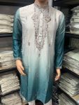 4FANCY COTTON SILK EMBROIDERY SEQUENCE WORK MEN’S KURTA PAYJAMA FESTITVE WEAR WHOLESALE PRICE ETHNIC GARMENT (19)