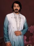 4FANCY COTTON SILK EMBROIDERY SEQUENCE WORK MEN’S KURTA PAYJAMA FESTITVE WEAR WHOLESALE PRICE ETHNIC GARMENT (19)