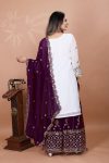 4FASHIONABLE GEORGETTE EMBROIDERY SEQUENCE WORK TOP SHARARA WITH DUPATTA FESTIVE WEAR WHOLESALE PRICE ETHNIC GARMENT (59)