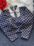 DESIGNER BANGLORI GOTTA PATTI WORK STITCHED BLOUSE NAVY BLUE