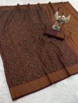 5MODERN SATIN SILK ZARI WEAVING WORK SAREE WITH UNSTITCHED BLOUSE CASUAL WEAR WHOLESALE PRICE ETHNIC GARMENT (5)