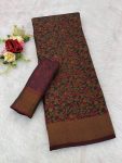 5MODERN SATIN SILK ZARI WEAVING WORK SAREE WITH UNSTITCHED BLOUSE CASUAL WEAR WHOLESALE PRICE ETHNIC GARMENT (5)