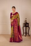 ATTRACTIVE BANARASI SILK WEVING WORK SAREE WITH UNSTITCHED BLOUSE WEDDING WEAR WHOLESALE PRICE ETHNICGARMENT (10)