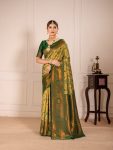 ATTRACTIVE BANARASI SILK WEAVING WORK SAREE WITH UNSTITCHED BLOUSE PISTA