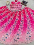 ATTRACTIVE CHINON PADDING EMBROIDERY SEQUENCE DESIGN WORK LEHENGA CHOLI WITH DUPATTA WEDDING WEAR WHOLESALE PRICE ETHNIC GARMENT (16)