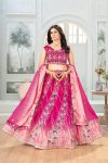 ATTRACTIVE CHINON PADDING EMBROIDERY SEQUENCE DESIGN WORK LEHENGA CHOLI WITH DUPATTA WEDDING WEAR WHOLESALE PRICE ETHNIC GARMENT (16)
