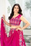 ATTRACTIVE CHINON PADDING EMBROIDERY SEQUENCE DESIGN WORK LEHENGA CHOLI WITH DUPATTA WEDDING WEAR WHOLESALE PRICE ETHNIC GARMENT (16)