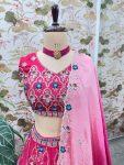 ATTRACTIVE CHINON PADDING EMBROIDERY SEQUENCE DESIGN WORK LEHENGA CHOLI WITH DUPATTA WEDDING WEAR WHOLESALE PRICE ETHNIC GARMENT (16)