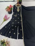ATTRACTIVE CHINON SILK EMBROIDERY SEQUENCE WORK TOP SHARARA WITH DUPATTA WEDDING WEAR WHOLESALE PARICE ETHNIC GARMENT (7)
