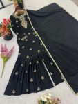 ATTRACTIVE CHINON SILK EMBROIDERY SEQUENCE WORK TOP SHARARA WITH DUPATTA WEDDING WEAR WHOLESALE PARICE ETHNIC GARMENT (7)