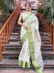 ATTRACTIVE DOLA KANJIVARAM SILK ZARI WEAVING PATTA WITH DIGITAL PRINT SAREE WITH UNSTITCHED BLOUSE SEASONABLE WEAR WHOLESALE PRICE ETHNIC GARMENT (4)
