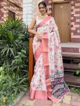 ATTRACTIVE DOLA KANJIVARAM SILK ZARI WEAVING PATTA WITH DIGITAL PRINT SAREE WITH UNSTITCHED BLOUSE SEASONABLE WEAR WHOLESALE PRICE ETHNIC GARMENT (5)