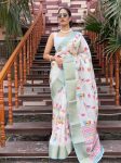 ATTRACTIVE DOLA KANJIVARAM SILK ZARI WEAVING PATTA WITH DIGITAL PRINT SAREE WITH UNSTITCHED BLOUSE SEASONABLE WEAR WHOLESALE PRICE ETHNIC GARMENT (8)