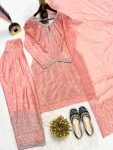 ATTRACTIVE HEAVY CHINON SILK MULTI NEEDLE SEQUENCE EMBROIDERY& ZARI WORK TOP PATIYALA WITH DUPATTA FESTIVAL WEAR WHOLESALE PRICE ETHNIC GARMENT (5)