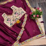 ATTRACTIVE RANGOLI SILK SEQUENCE EMBROIDERY THREAD WITH DORI WORK SAREE WITH UNSTITCHED BLOUSE PARTY WEAR WHOLESALE PRICE ETHNIC GARMENT