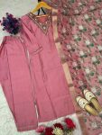 ATTRACTIVE ROMAN SILK HAND WORK TOP BOTTOM WITH DUPATTA FESTIVE WEAR WHOLESALE PRICE ETHNIC GARMENT (4)