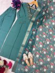 ATTRACTIVE ROMAN SILK HAND WORK TOP BOTTOM WITH DUPATTA FESTIVE WEAR WHOLESALE PRICE ETHNIC GARMENT (1)