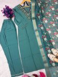 ATTRACTIVE ROMAN SILK HAND WORK TOP BOTTOM WITH DUPATTA FESTIVE WEAR WHOLESALE PRICE ETHNIC GARMENT (1)