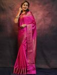ATTRACTIVE SOFT LICHI SILK JACQUARD WORK SAREE WITH UNSTITCHED BLOUSE PARTY WEAR WHOLESALE PRICE ETHNIC GARMENT (28)
