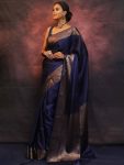 ATTRACTIVE SOFT LICHI SILK JACQUARD WORK SAREE WITH UNSTITCHED BLOUSE PARTY WEAR WHOLESALE PRICE ETHNIC GARMENT (47)
