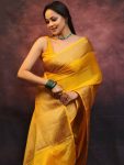 ATTRACTIVE SOFT LICHI SILK JACQUARD WORK SAREE WITH UNSTITCHED BLOUSE PARTY WEAR WHOLESALE PRICE ETHNIC GARMENT (29)