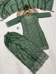 BOLLYWOOD CHINON EMBROIDERY WORK TOP PALAZZO WITH DUPATTA WEDDING WEAR WHOLESALE PRICE ETHNIC GARMENT (3)