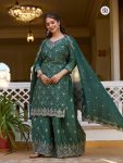 BOLLYWOOD CHINON EMBROIDERY WORK TOP PALAZZO WITH DUPATTA WEDDING WEAR WHOLESALE PRICE ETHNIC GARMENT (3)