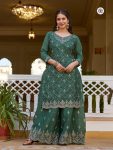 BOLLYWOOD CHINON EMBROIDERY WORK TOP PALAZZO WITH DUPATTA WEDDING WEAR WHOLESALE PRICE ETHNIC GARMENT (3)