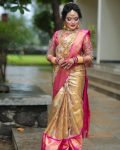 BOLLYWOOD LICHI SILK JACQUARD BORDER WORK SAREE WITH UNSTICHED BLOUSE FESTIVE WEAR WHOLWSALE PRICE ETHNIC GARMENT (3)