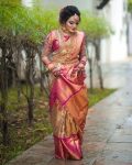 BOLLYWOOD LICHI SILK JACQUARD BORDER WORK SAREE WITH UNSTICHED BLOUSE FESTIVE WEAR WHOLWSALE PRICE ETHNIC GARMENT (3)